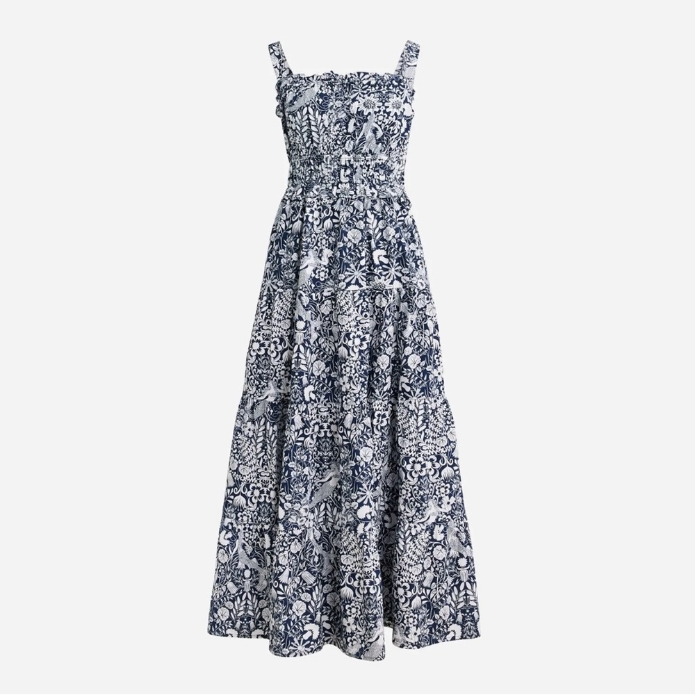 NWT J.Crew Seville dress in mermaid print